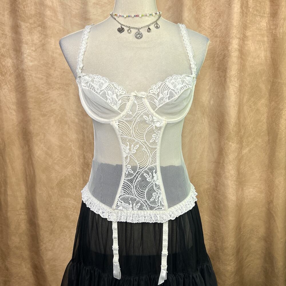 Victoria's Secret Corset Vintage 80s Gold Label Lace Bustier Romantic Coquette
